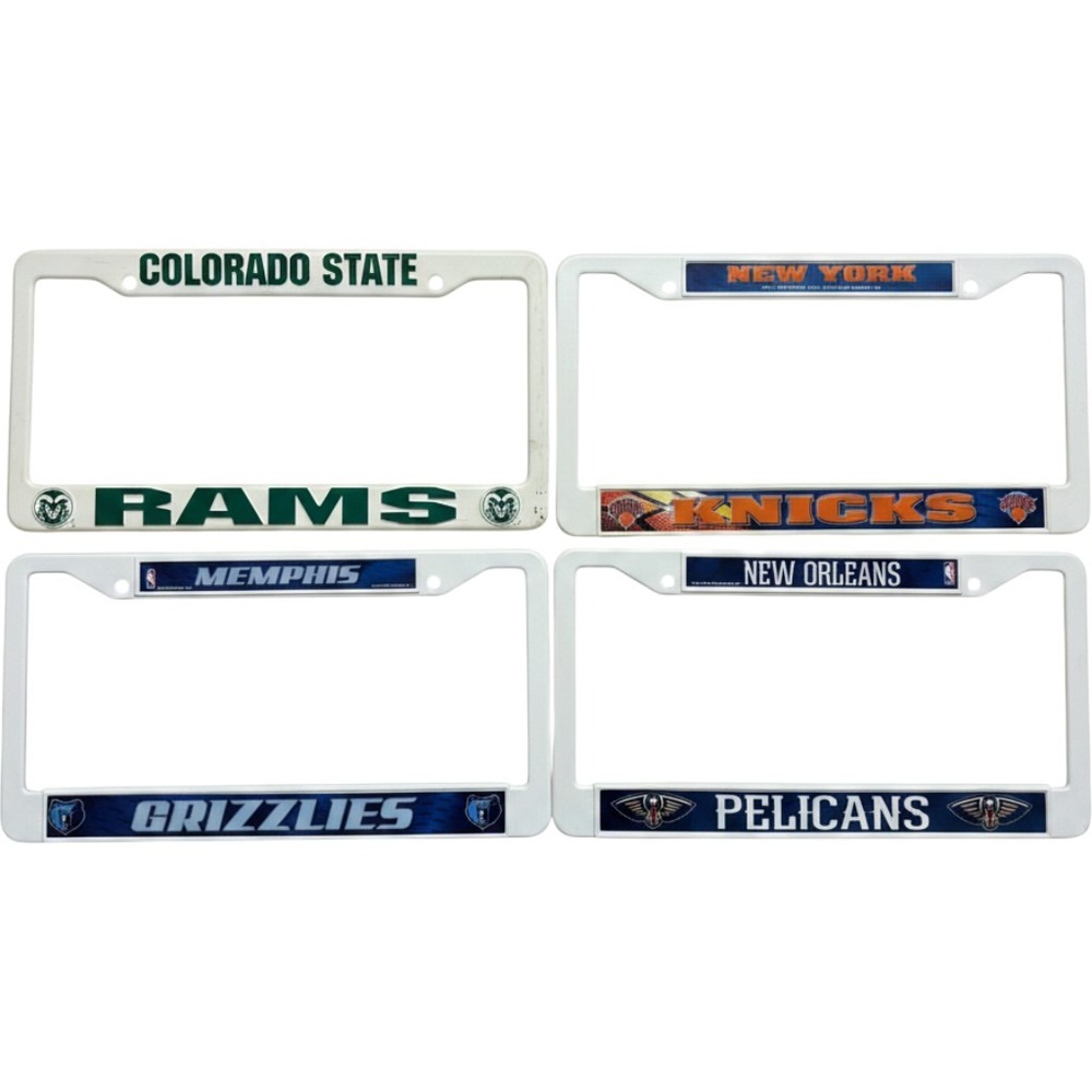 NBA NCAA License Plate Frame Bundle Knicks Grizzlies Pelicans Colorado StateRams